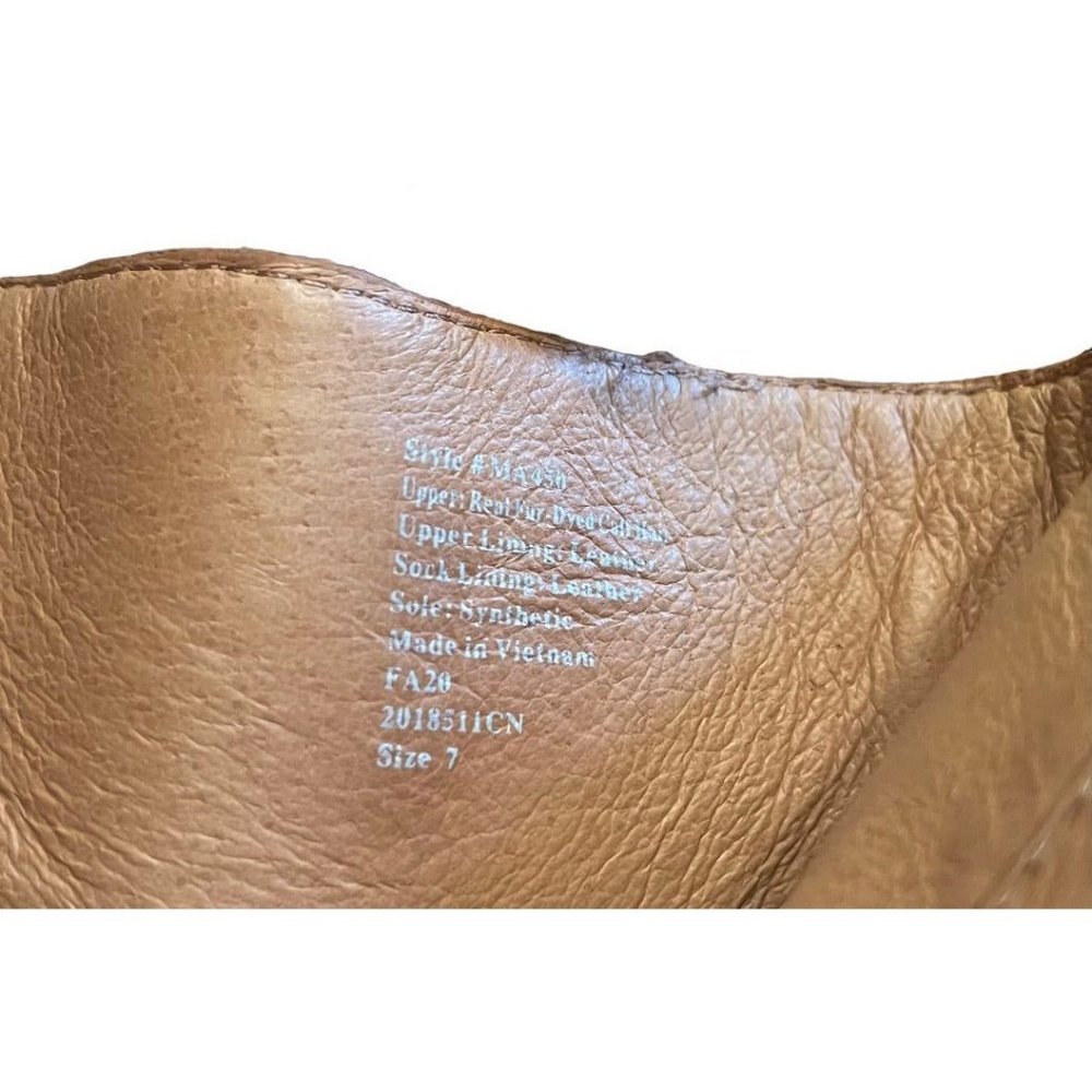 Size 7 Madewell Women's The Fiona Boot in Mixed Spot Calf Hair 3" Block Heel - Picture 8 of 14